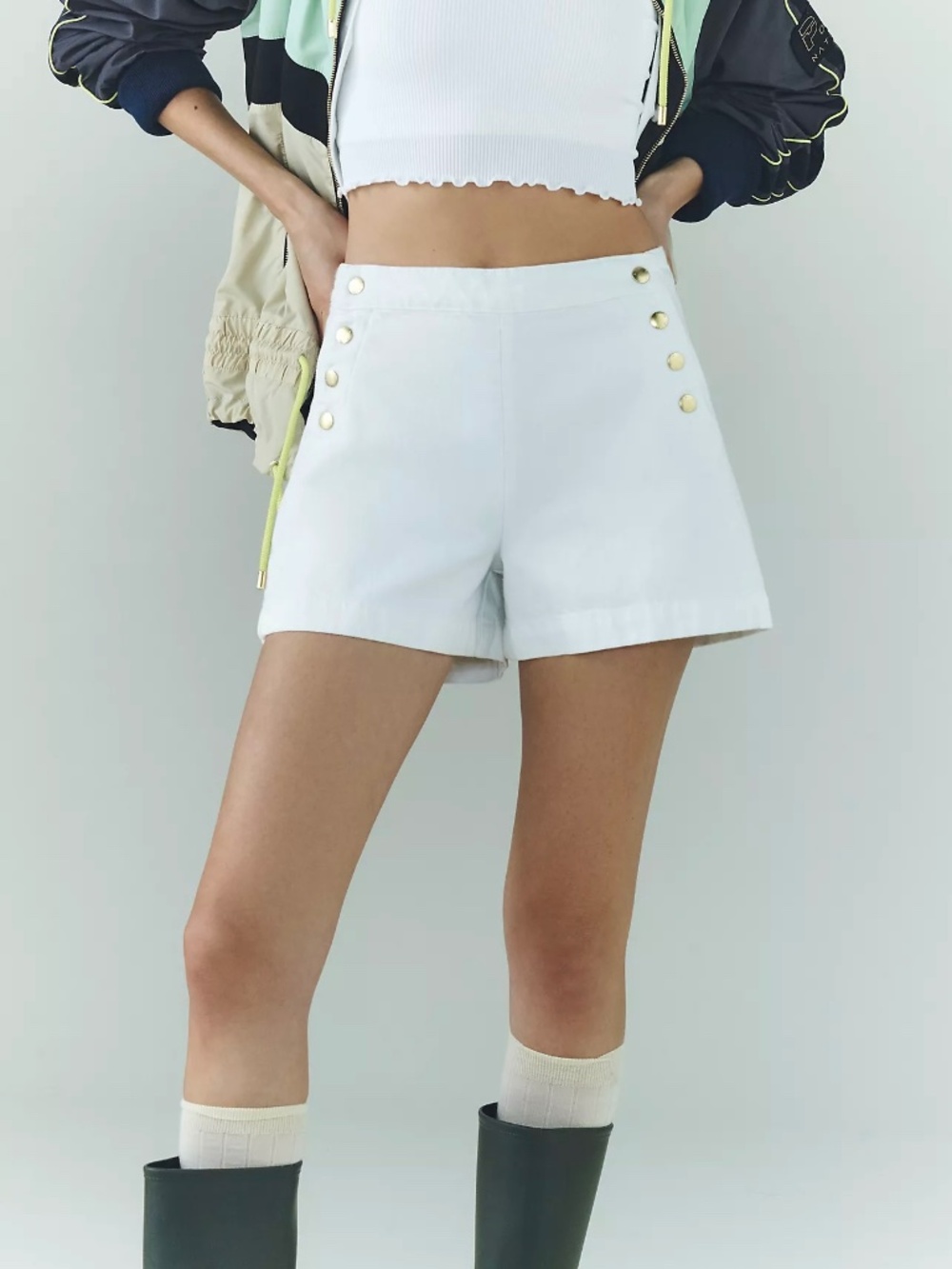 *FIRM PRICE* FRAME Sailor Snap 100% Cotton Denim Shorts
